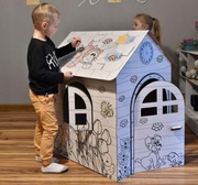 DOMEK DREAMLINE BIAŁY - KARTONOWA KOLOROWANKA 99 x 68 x 78 cm,