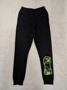 Czarne bawełniane spodnie dresowe dresy Minecraft 146 - 152 Creeper