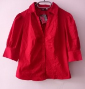 Koszula damska czerwona roz.S/m wymiary opis firmy Oggi