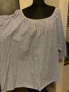 Szeroka bluzka tunika hiszpanka paski prążki oversize szeroka duża