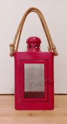 NOWA piękna duża metalowa latarnia na sznurach, wys. 26 cm.