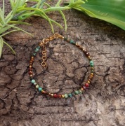 Bransoletka turkus afrykański granat i tygrysie oko 