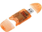Czytnik kart SD MMC RSMMC USB 2.0 Pomarańczowy.