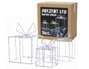 Prezenty świecące LED oświetlenie 3szt święta pod choinkę barwa zimna