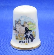 Naparstek Kolekcjonerski Porcelanowy Walia 
