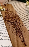 „Mandala” ręcznie wypalana drewniana zakładka do książki rękodzieło święta