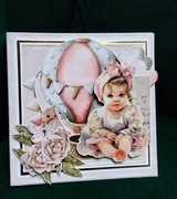 Kartka dla dziewczynki z okazji narodzin dziecka 