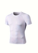 Koszulka sportowa, kompresyjna, obcisła biała