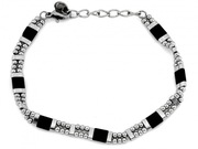 Bransoletka ze stali chirurgicznej z czarnymi dodatkami