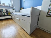 IKEA BRIMNES Leżanka z 2 szufladami, 2 materace Afjäll, 80x200 cm
