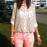 Biała koszula w czarne gwiazdki, Stradivarius