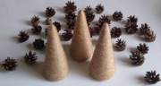 Stożek Styropianowy Baza Choinka Ozdoba Juta Handmade 3 sztuki Zestaw