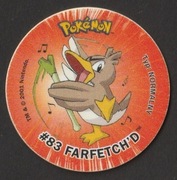 POKEMON TAZO ŻETON - 83 FARFETCH'D