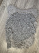 Szary melanżowy sweterek z golfem H&M M