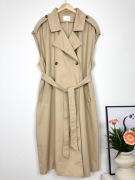 H&M trencz bez rękawów Modowy hit bawełna Kamizelka casual 50 +