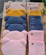 Nowy otulacz/ kocyk z poduszką bawełna 100 procent