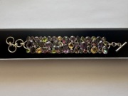 Bransoleta Srebrna 925 z kamieniami Ametyst Cytryn Topaz Oliwin Granat