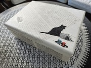 Skrzynka drewniana.  Pudełko decupage.  Duża.  Biało czarna 