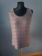 Brązowa bluzka orsay z koronką L/40 z wiskozy