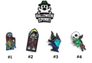 Spinki metalowe Halloween. Zestaw 4 sztuki. Pins przypinki.