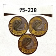Moneta 2 zł  1995 rok ZESTAW 95-238 = 3 szt. 