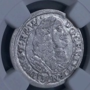 Śląsk, 3 krajcary 1668 Brzeg, Krystian Wołowski NGC AU 58 HYBRYDA!