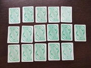 Zielone karty LOS do gry planszowej Fortuna z czasów PRL - 16 sztuk