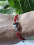 Bransoletka szczęscia na Czerwonym Sznurku Makrama Regulowana Handmade