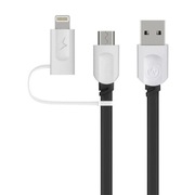 KABEL 2W1 ŁADOWARKA IPHONE LIGHTNING MICRO USB 2.4