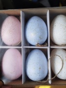 Jajka pisanki do zawieszenia na Wielkanoc pastelowe 6szt.