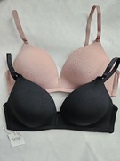 Komplet biustonoszy 75B biustonosz czarny cielisty zestaw biustonoszy