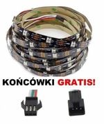 Taśma LED adresowalna WS2812B DC5V, 5m, 60 LED/m, IP30 (czarna PCB) 