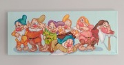 Obraz ręcznie malowany- 7 krasnoludków, 50x20cm