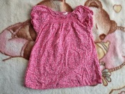 Różowa sukienka w kwiatki kwiatuszki tunika z bufkami H&M 80 jak nowa