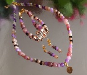 Wyjątkowy zestaw Kamień Księżycowy Ametyst Kwarc różowy 