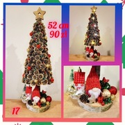 Stroik świąteczny choinka na pniu dekoracja bożonarodzeniowa 