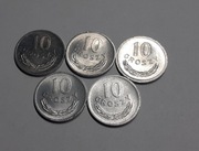 10 groszy 1976 stan menniczy 5 monet-PIĘKNE