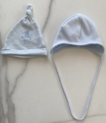 NEXT Doll - czapki 2 szt. super 0-1m ok. 47-56 cm w tym jedna dwustronna