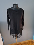 Czarna bluzka z frędzlami L/40 euphory