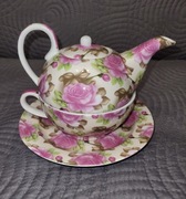 Elegancki Zestaw Tea for One z porcelany kostnej