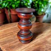 Świecznik Drewniany Toczony - Lite Drewno, Rękodzieło (Brąz/Venge)