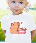 Koszulka biała słodka kapibara capybara
