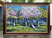 Obraz olejny Wiosna w sadzie z ramą 