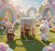 Labubu zabawka figurka smieszny prezent dla dziecka kubek Ceramiczny 