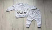 Nowy Komplet niemowlęcy dziewczęcy 2 częściowy szary dresik r. 62