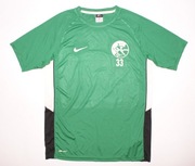 NIKE_Cudna BLUZKA KOSZULKA_sportowa zielona logowana bieganie Idealna_M