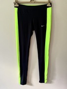 Czarne leginsy z neonowym lampasem Nike rozmiar M
