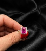 Srebrny pierścionek 925 z różowym oczkiem