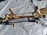 Mosiądz,miedź prestiżowy zestaw pod kominek