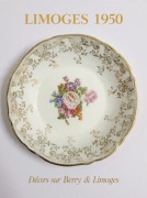 Vintage duża misa Limoges Décors Berry & Limoges kwiaty róża 23 cm